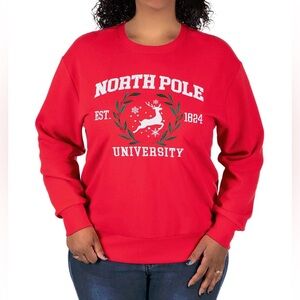 State of Mine Red North Pole Christmas Pullover Sweatshirt Size XL New